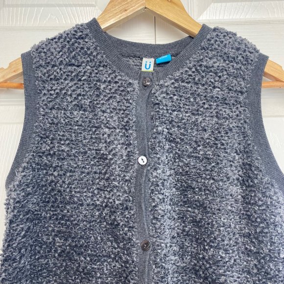 Girls Grey Long Sweater Vest Size 14 - Picture 5 of 6